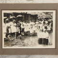 Lot 006 - Antique Boarded Photograph Of A Crowd Looking On As An Elderly Man Is Baptised In A Small Pond