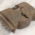 Lot 009 - Antique Hand Wrought Iron Strongbox Padlock With Key, Working Condition, Original Patina, Circa 18th Century