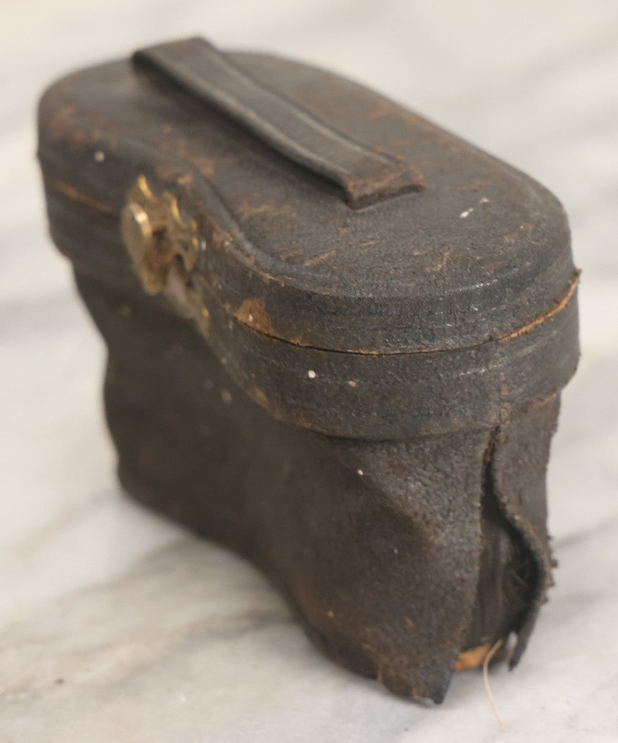 Lot 027 - Antique Mother Of Pearl And Brass Opera Glasses Binoculars "Made Expressly For" H.S. Hewett & Co., Brockton, Massachusetts In Original Case, With Gift Engraving Inscription, "Lulie Irish, Xmas 1890," Working Condition