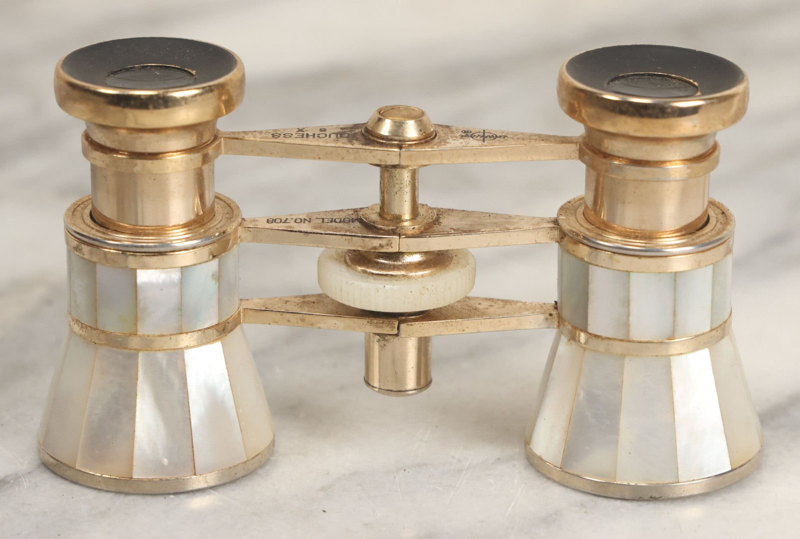 Lot 028 - Vintage Mother Of Pearl And Brass Opera Glasses Swift Duchess Model No. 708, Made In Japan, Working Condition