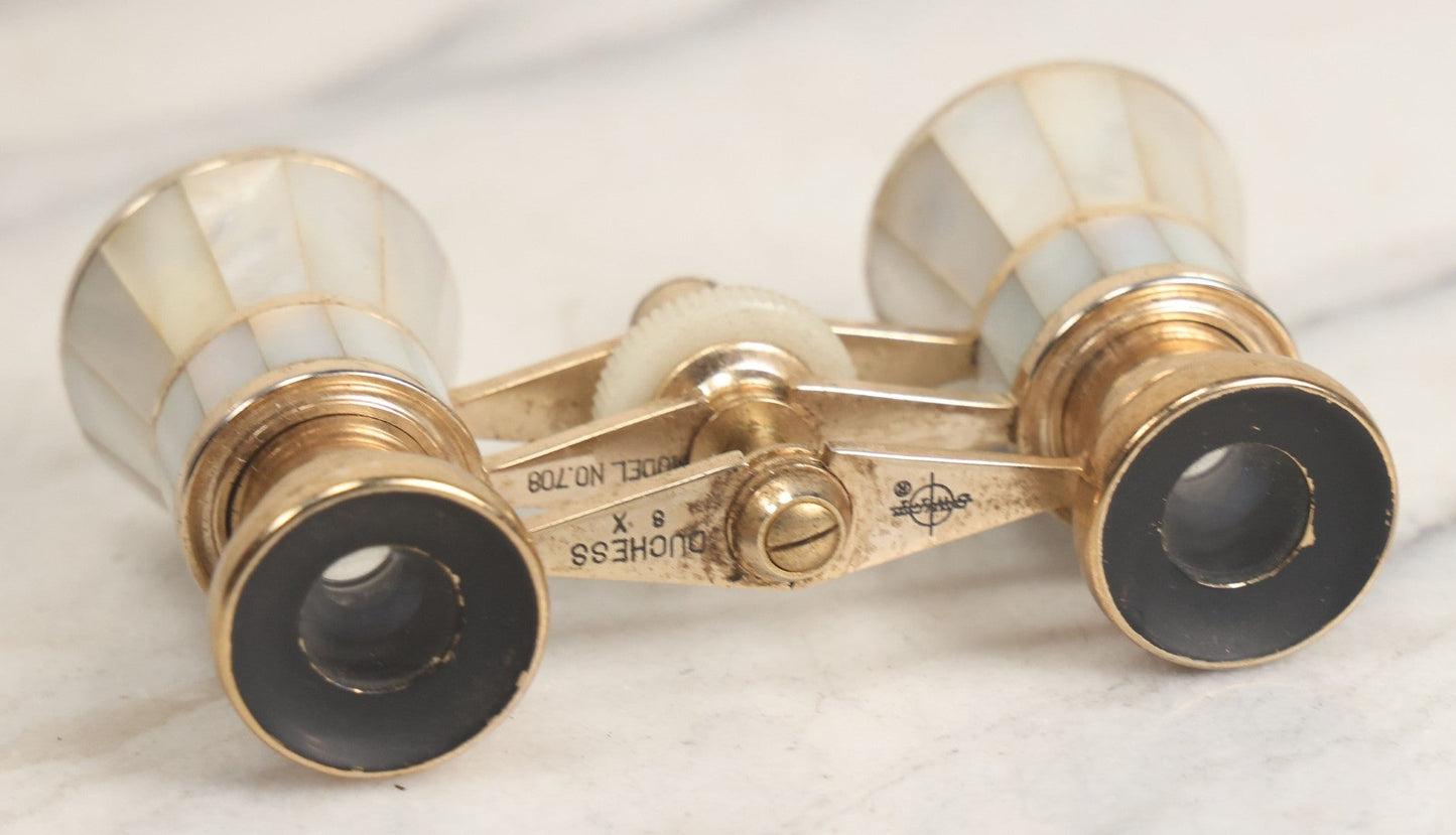 Lot 028 - Vintage Mother Of Pearl And Brass Opera Glasses Swift Duchess Model No. 708, Made In Japan, Working Condition