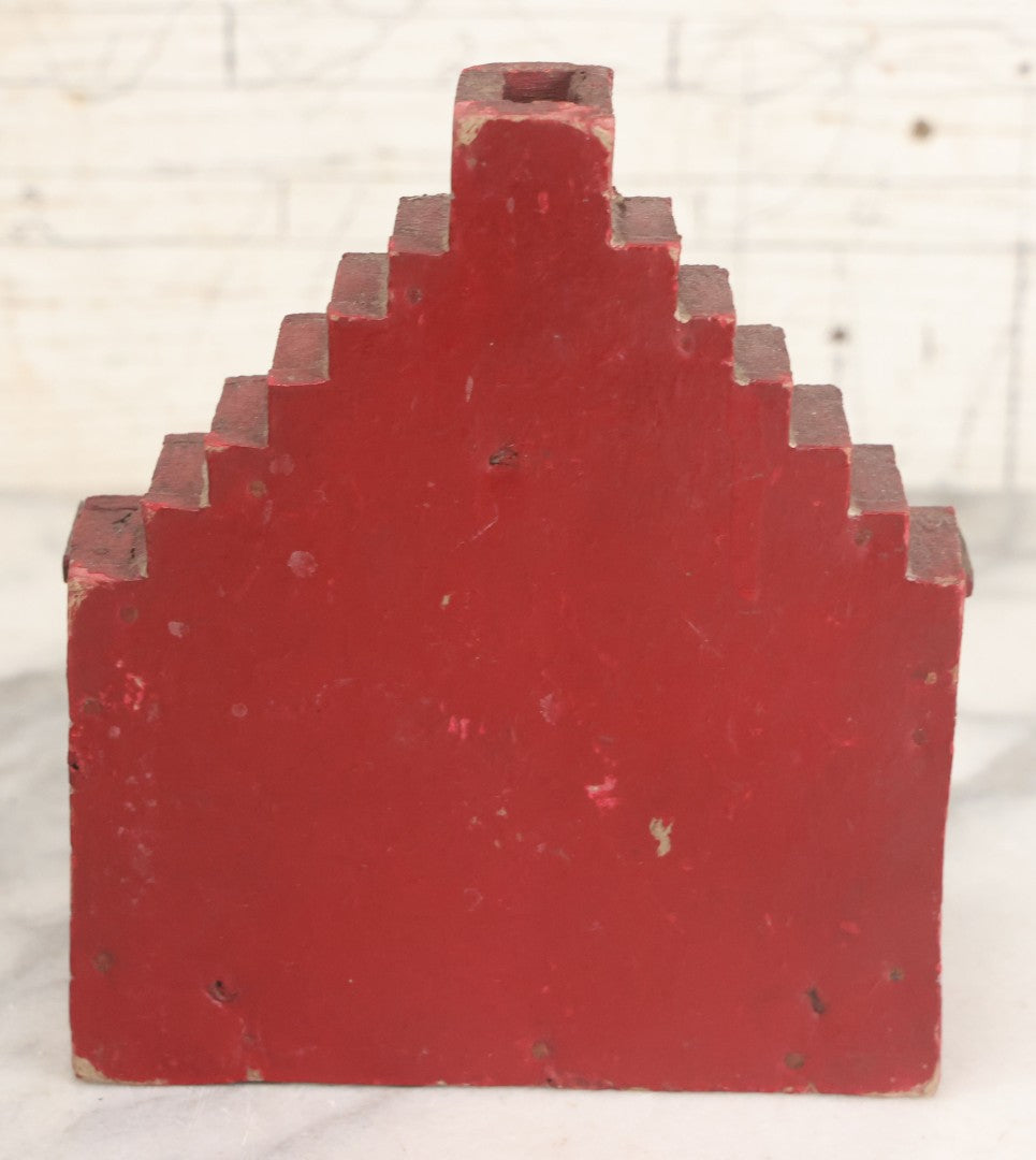 Lot 034 - Vintage Hand Made, Hand Painted Wooden Faux-Brick Dollhouse Fireplace