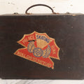 Lot 035 - Vintage World War 2 Era Roller Skate Carrying Case With Period "V For Victory" Decals Including Decals From Palace Skating Rink, Sulphur Springs Florida, Mt. Clemens Arena Roller Rink, Michigan, And Roller Arena, Ferndale, Washington