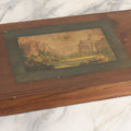 Lot 036 - Vintage Tourist Collectible Souvenir Stationary Keepsake Box From Yosemite National Park With Lithographed Paper Label, Lift Top