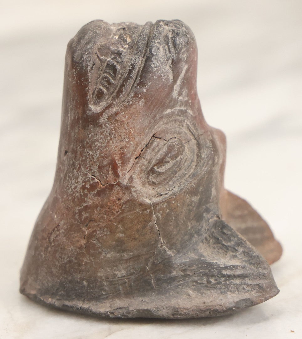 Lot 039 - Vintage Replica Pre-Columbian Style Mesoamerican Artifact, Wolf Canine Head Bearing Teeth Circa Mid-20th Century