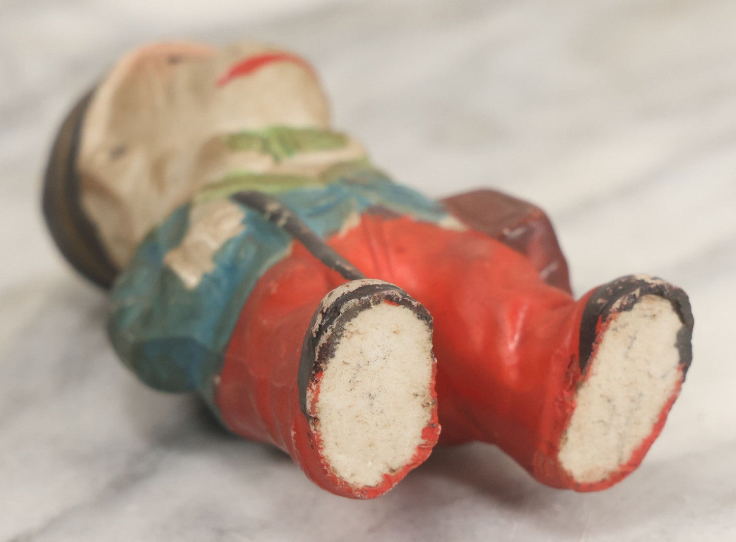 Lot 042 - Vintage Hand Painted Ceramic Monkey Businessman Figurine, Wearing Hat, Holding Cane And Suitcase, Made In Japan