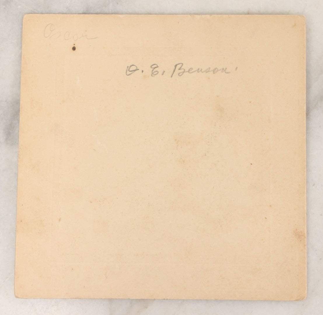 Lot 047 - Grouping Of Three Antique Boarded Photographs Of A Young Boy Identified As Oscar E. Benson Posing With His White-Wheeled Bicycle