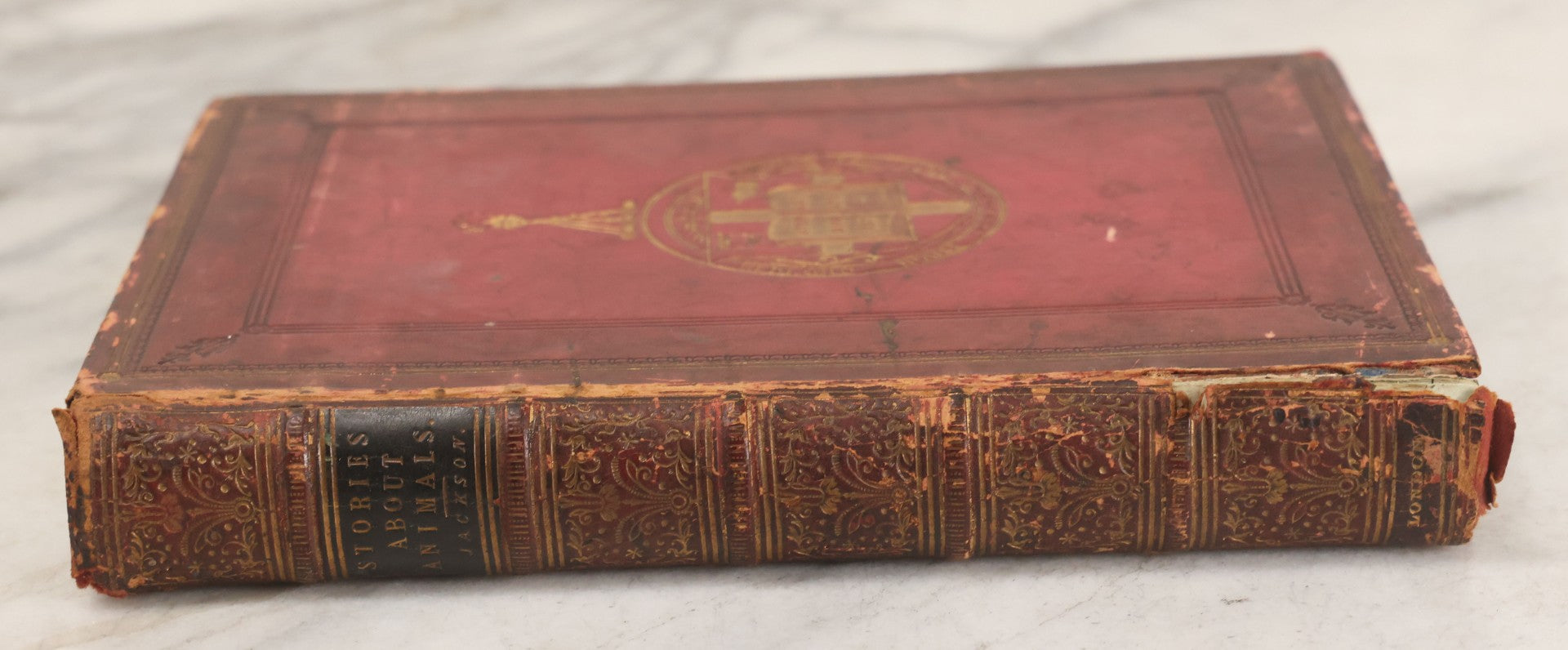 Lot 052 - "Stories About Animals" Antique Book By Thomas Jackson, Third Edition, Illustrated, With Custom Fine Binding For Bedford House Collegiate School, Cassell Petter & Galpin, Publishers London, Paris & New York, Circa 1880