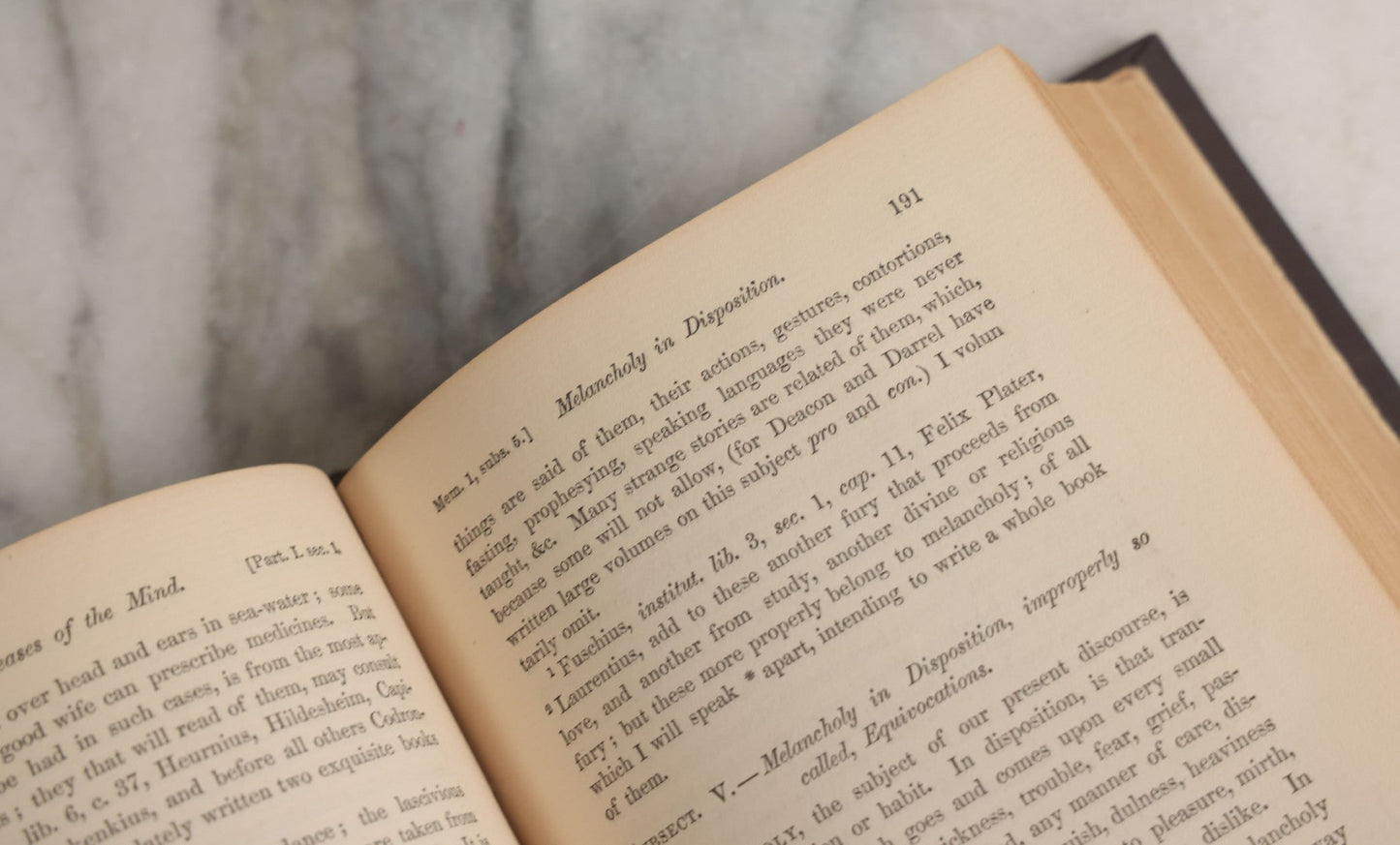 Lot 054 - "The Anatomy Of Melancholy, What It Is With All The Kinds Causes Symptoms Prognostics And Several Cures" Antique 3 Vol. Book Set By Democritus Junior (Robert Burton), Early Study Of Depression, New Edition, W.J. Widdleton, Pub., N.Y., 1870