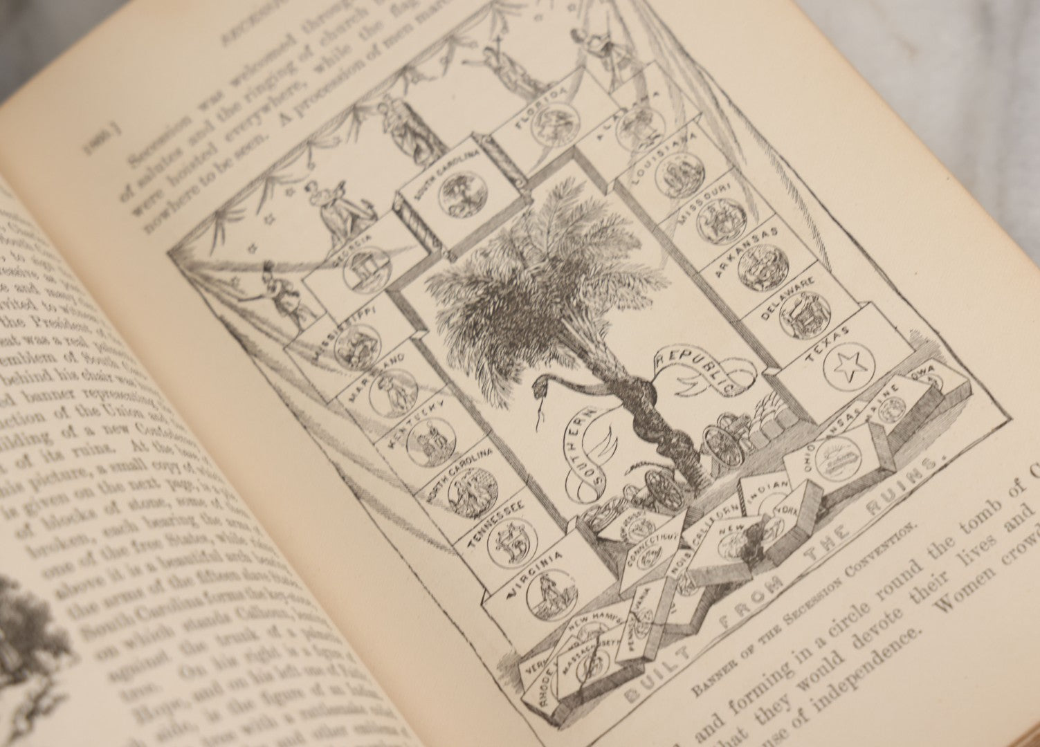 Lot 057 - "Young Folks History Of The War For The Union" Antique Civil War History Book By John D. Champlin, Jr., Illustrated, Henry Holt And Company, Publisher, New York, 1881, Note Poor Condition, Binding Shot
