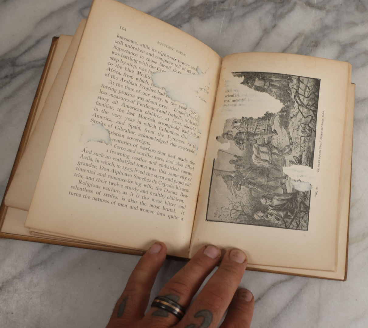 Lot 058 - "Historic Girls: Stories Of Girls Who Have Influenced The History Of Their Times" Antique Book By E.S. Brooks Illustrated, G.P. Putnam's Sons Publishers New York & London, 1894, Note Poor Condition, Binding Shot