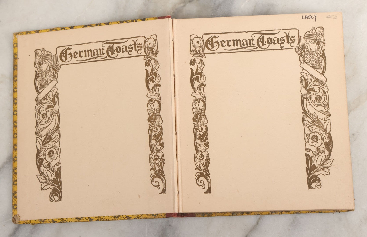 Lot 059 - "German Toasts" Antique Book By Charles Henry Octavius H.M. Caldwell Co., Publishers New York And Boston, 1912