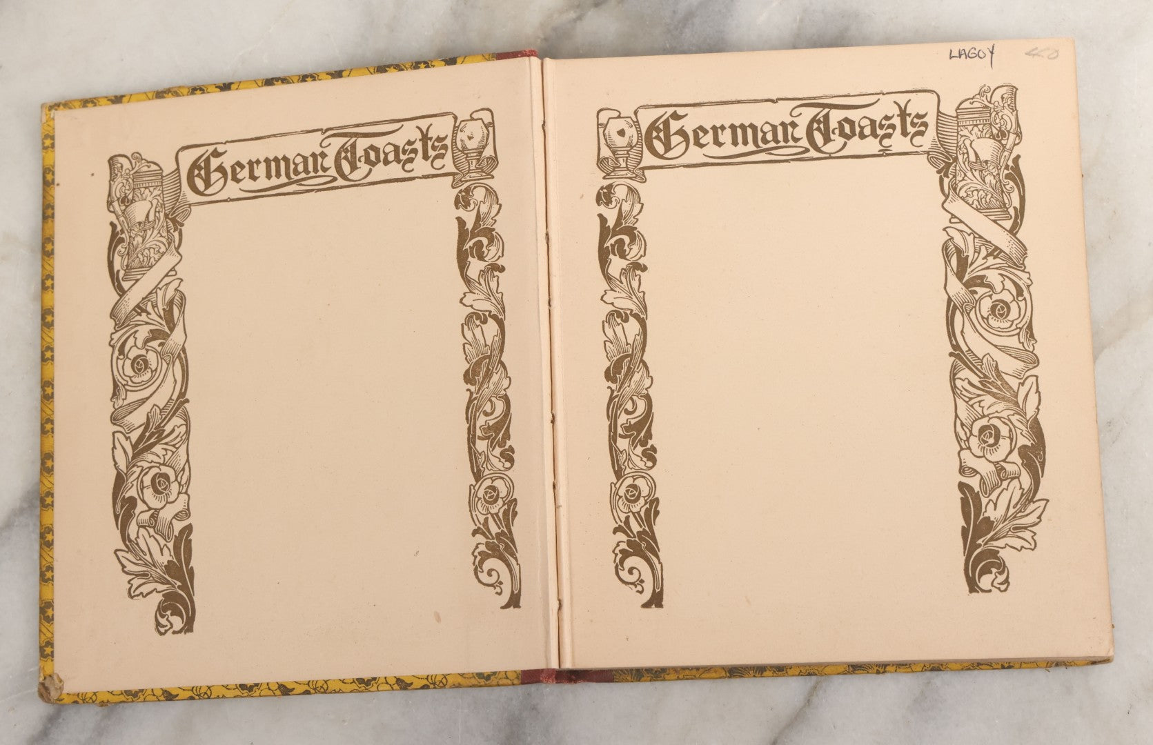 Lot 059 - "German Toasts" Antique Book By Charles Henry Octavius H.M. Caldwell Co., Publishers New York And Boston, 1912