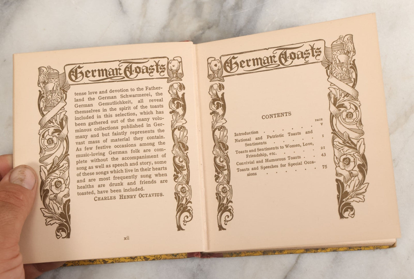Lot 059 - "German Toasts" Antique Book By Charles Henry Octavius H.M. Caldwell Co., Publishers New York And Boston, 1912