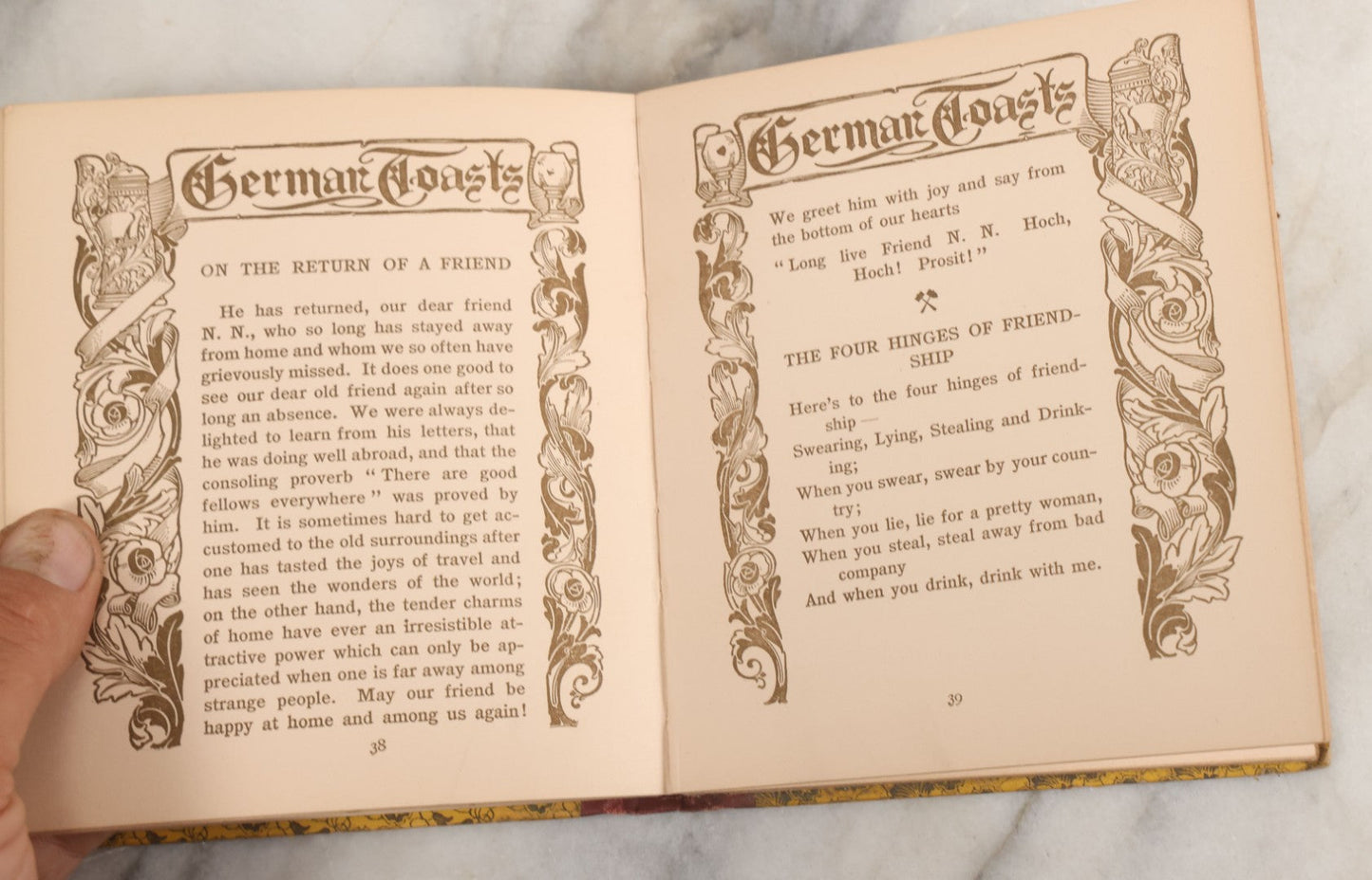 Lot 059 - "German Toasts" Antique Book By Charles Henry Octavius H.M. Caldwell Co., Publishers New York And Boston, 1912