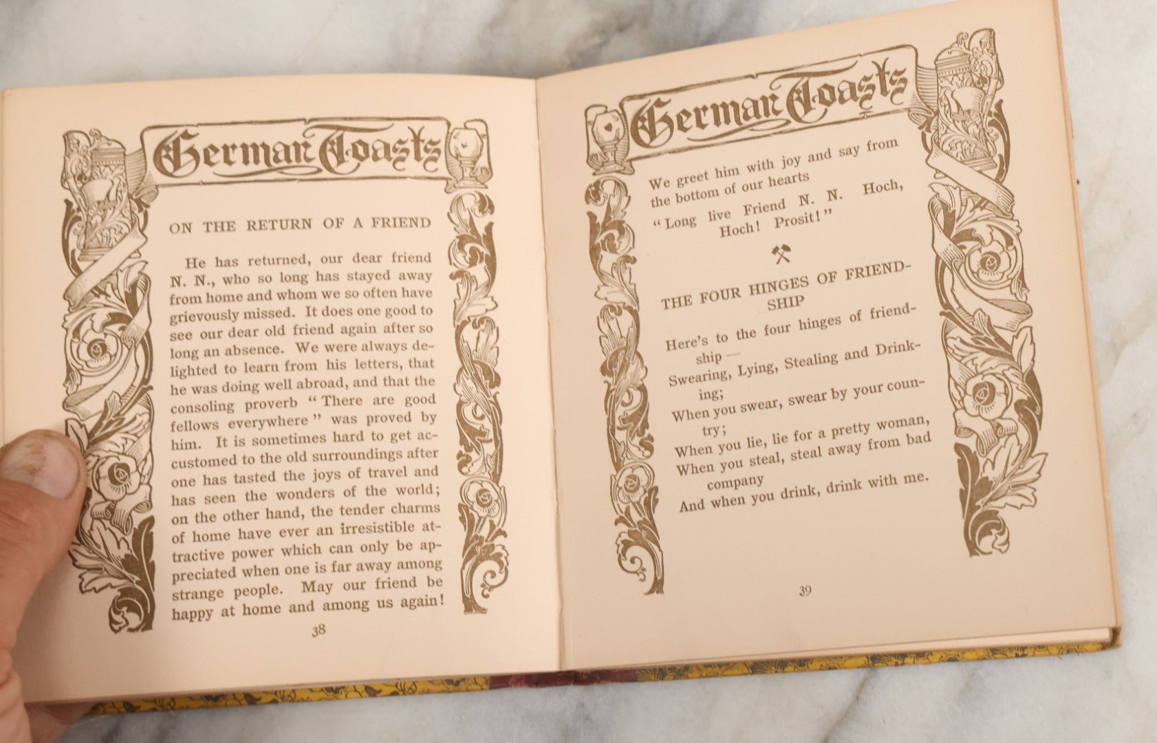 Lot 059 - "German Toasts" Antique Book By Charles Henry Octavius H.M. Caldwell Co., Publishers New York And Boston, 1912