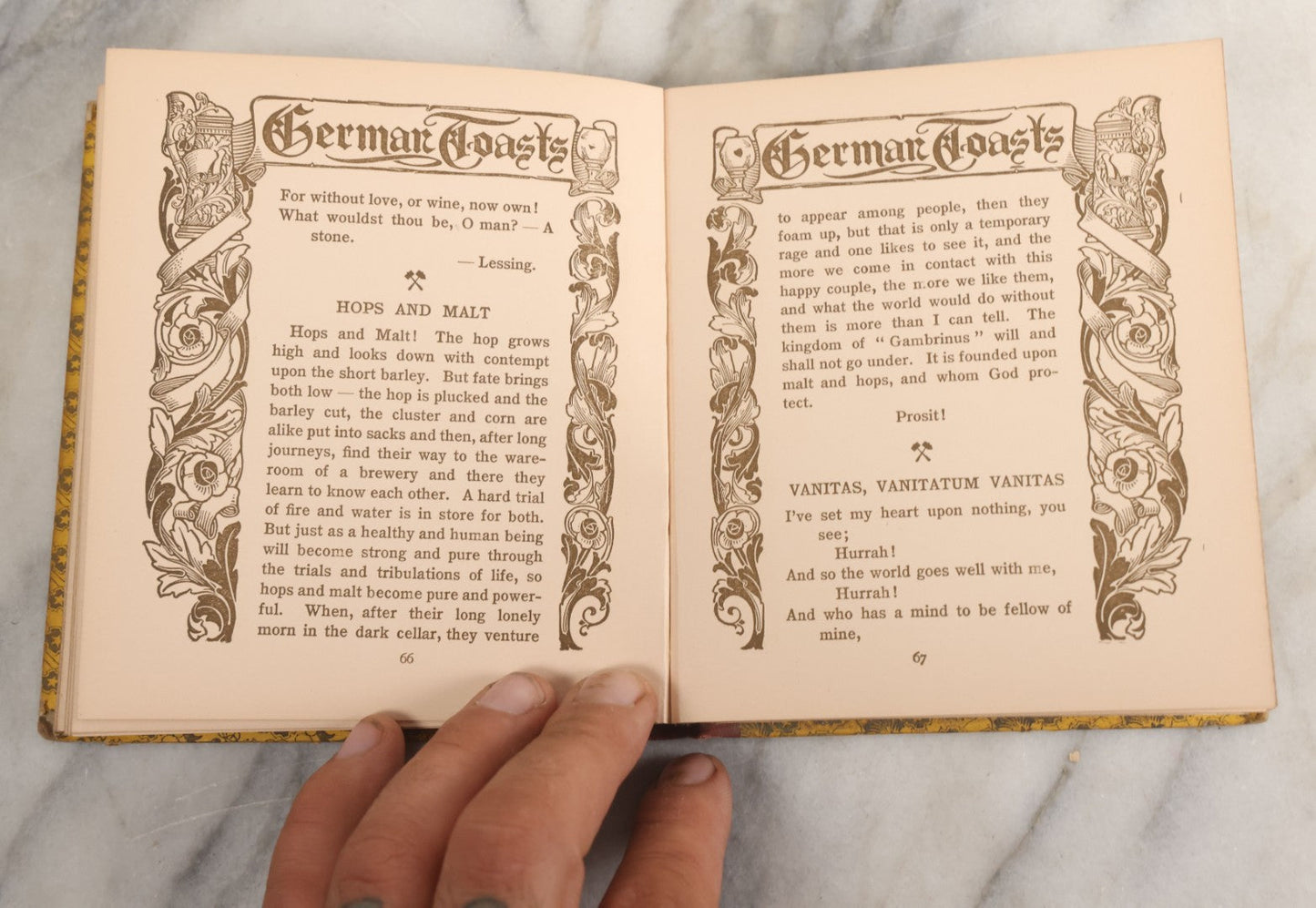 Lot 059 - "German Toasts" Antique Book By Charles Henry Octavius H.M. Caldwell Co., Publishers New York And Boston, 1912