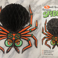 Lot 066 - Vintage Art Tissue Hanging Spider Halloween Decoration In Original Plastic Packaging, A Beistle Creation, Copyright The Beistle Co., Shippersburg, Pennsylvania