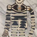 Lot 067 - Vintage Tissue And Paper Board Dancing Skeleton Halloween Decoration, Handmade In Denmark For Amscan Harrison, N.Y., With Large Size Toploader, As Found, Note Tape, Tears