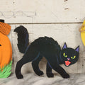 Lot 072 - Grouping Of Three Vintage Die Cut Halloween Decorations Including Owl, Jack-O-Lantern, And Black Cat, By Carrington And Others
