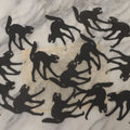 Lot 074 - Grouping Of Fourteen Vintage Die Cut Black Cat Silhouette Halloween Craft Paper Decorations As Found