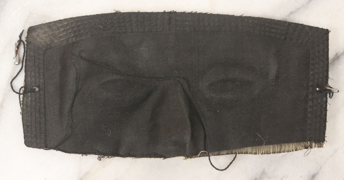 Lot 076 - Pair Of Antique Black Fabric Masks With Molded Eyes And Noses