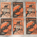 Lot 079 - Grouping Of Six Halloween Themed Children's Activity Coloring Booklets Including Three "Mystery Mazes" With Witch Cover And Three "Haunted Fun" With Bat Cover, Copyright 1992, Sun Hill Industries Inc., Stamford, Conn., Stock No. B648 And B649