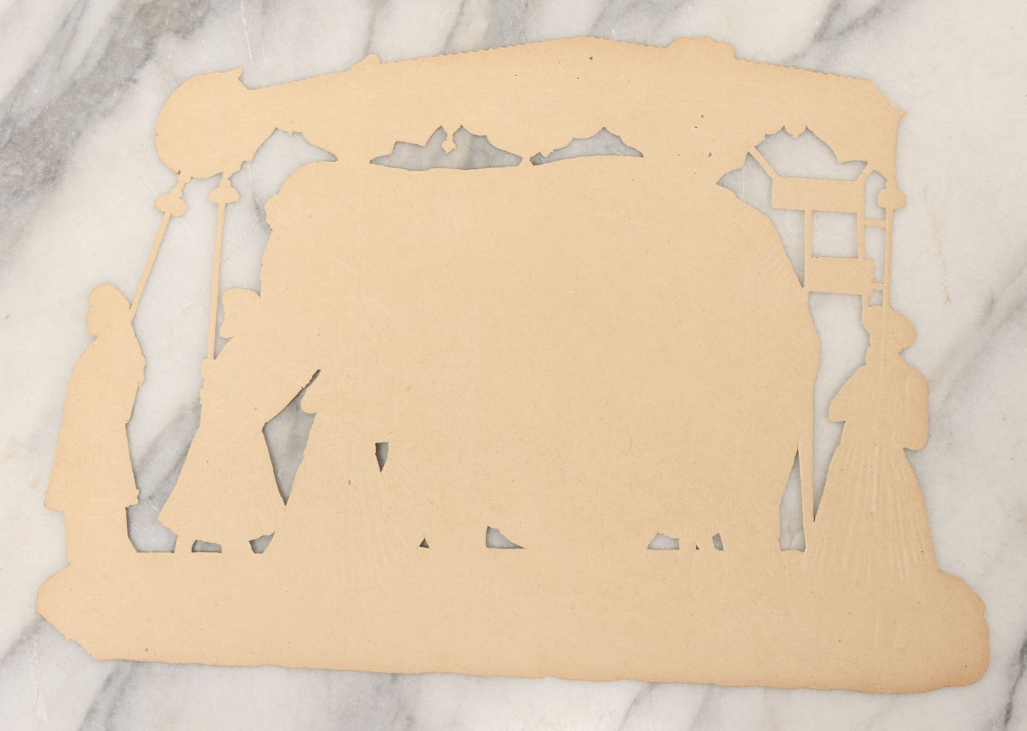 Lot 081 - Antique Lithographed German Elephant Die Cut Paper Scrap, Manufacture By L.D. & Co., No 1007