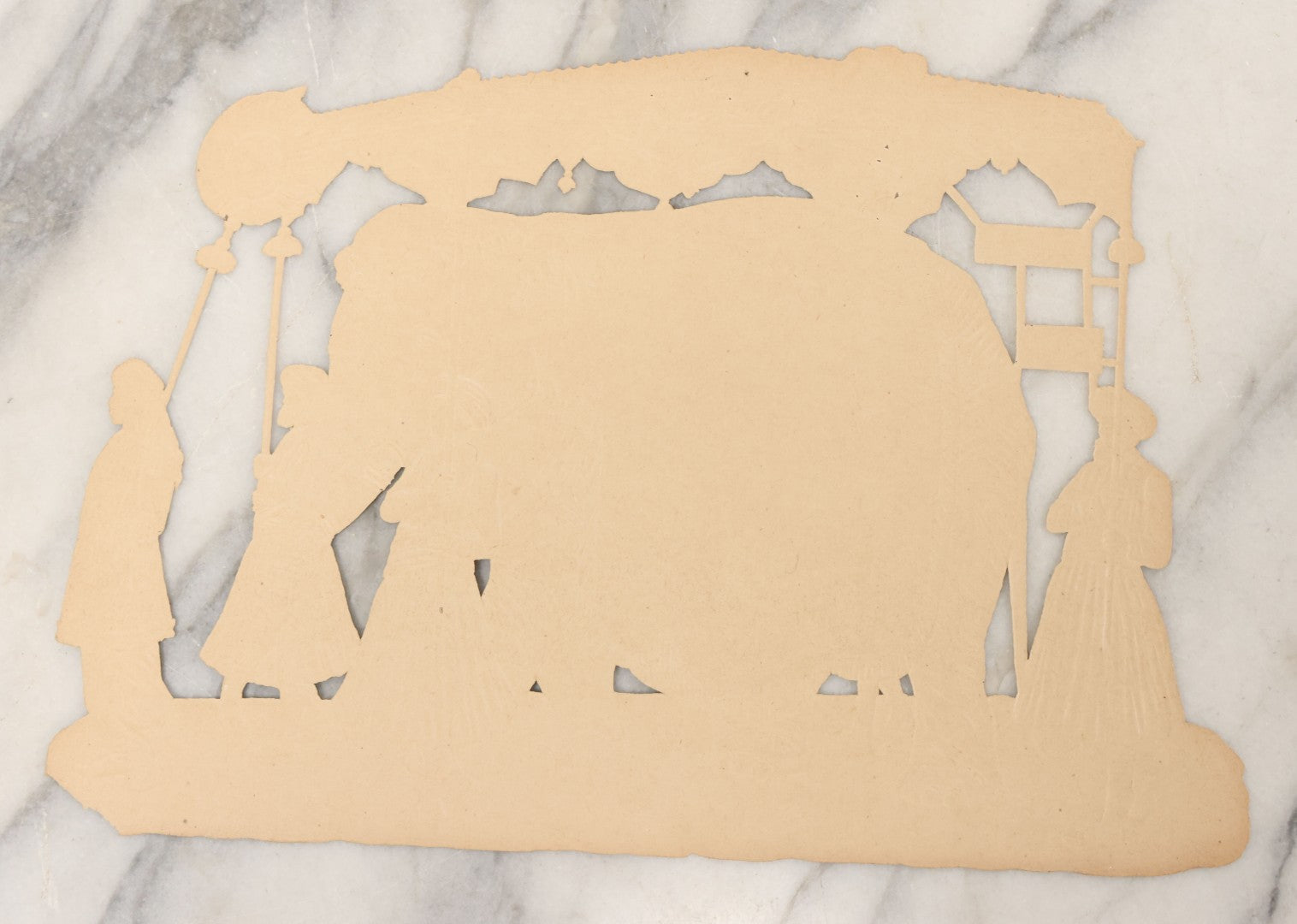 Lot 081 - Antique Lithographed German Elephant Die Cut Paper Scrap, Manufacture By L.D. & Co., No 1007