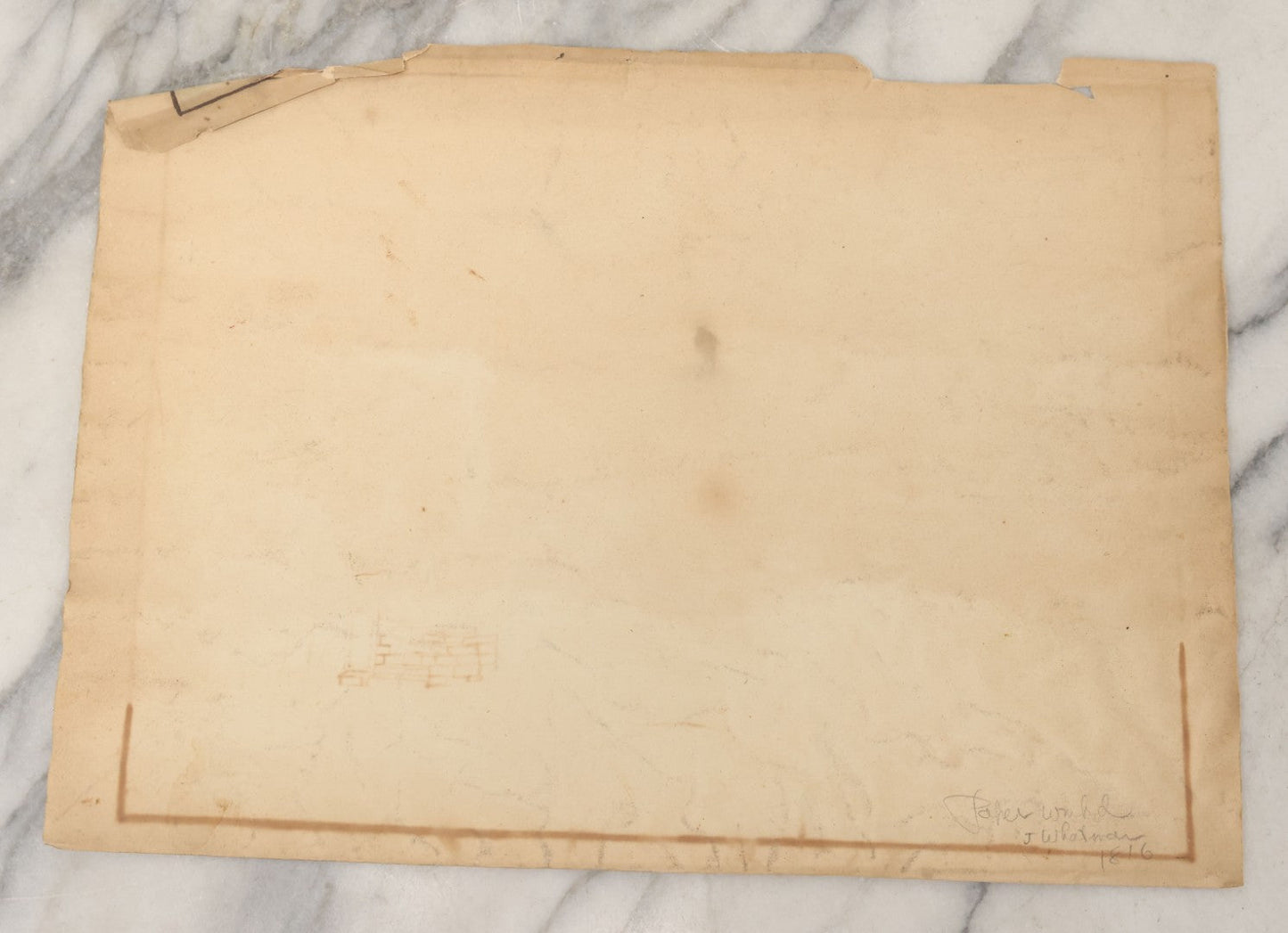 Lot 084 - Antique Unframed Watercolor Painting On Paper Of Lakeside Castle Ruins Europe, Circa 1890