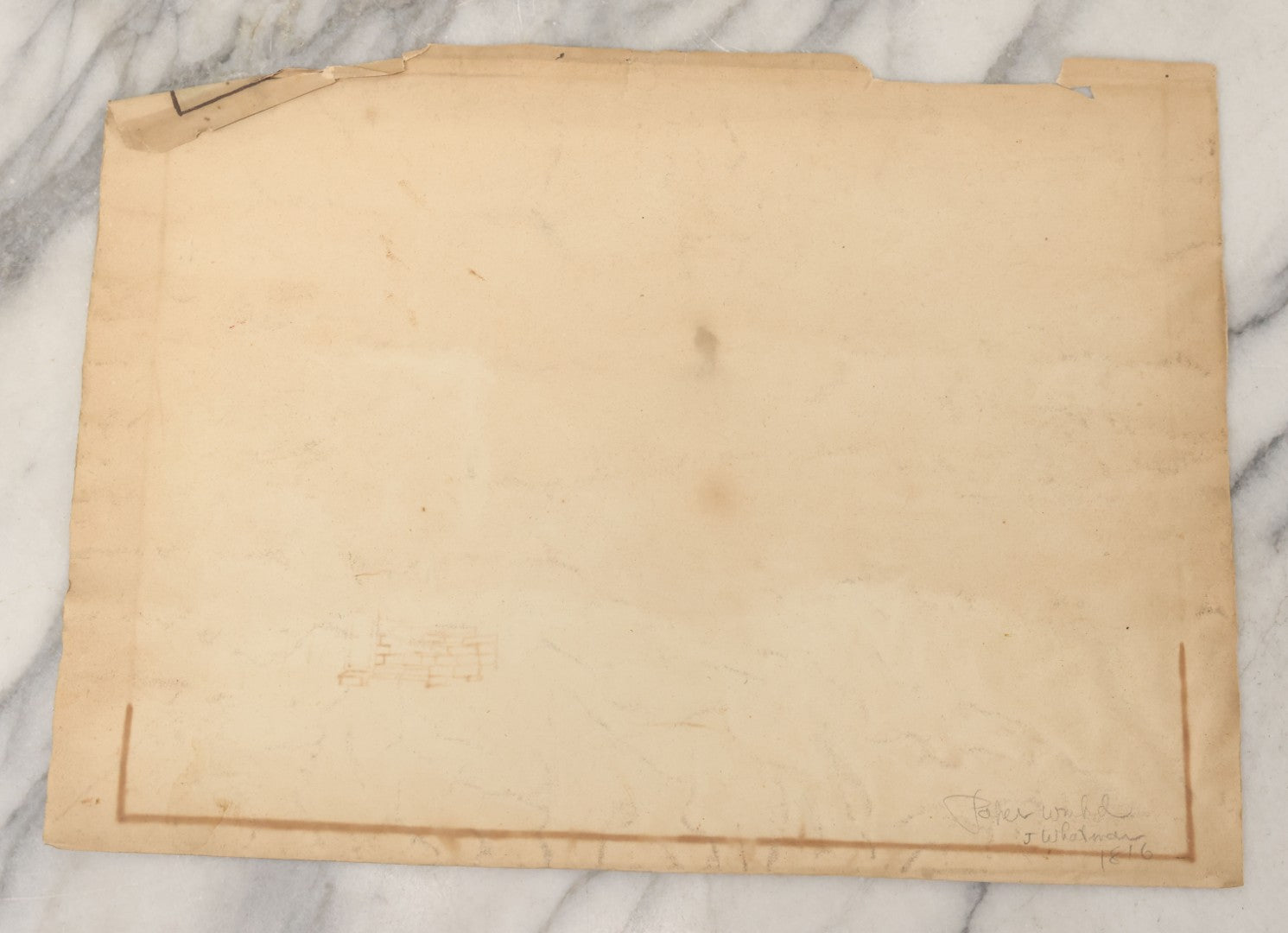 Lot 084 - Antique Unframed Watercolor Painting On Paper Of Lakeside Castle Ruins Europe, Circa 1890