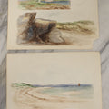 Lot 089 - Pair Of Antique Unframed Watercolor Paintings On Paper Of Plymouth Beach, Plymouth Massachusetts Dated August 21, 1896