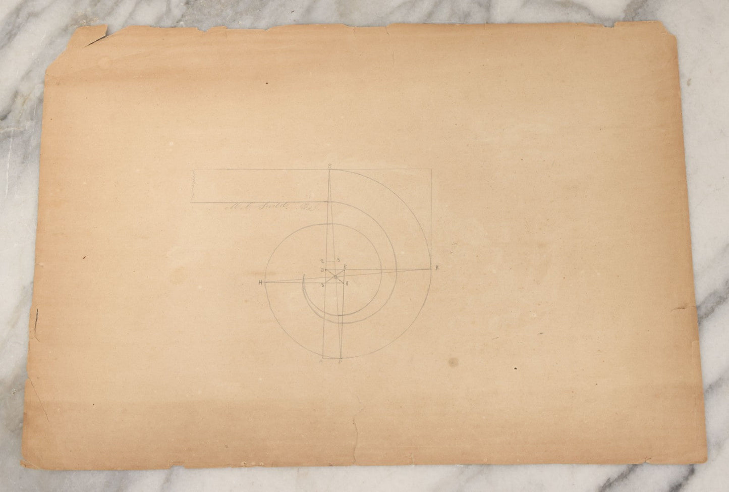 Lot 101 - Antique Unframed Pencil Sketch Illustration On Paper Of Fort Conanicut, Revolutionary Fort, Newport, Rhode Island, Circa 1820s