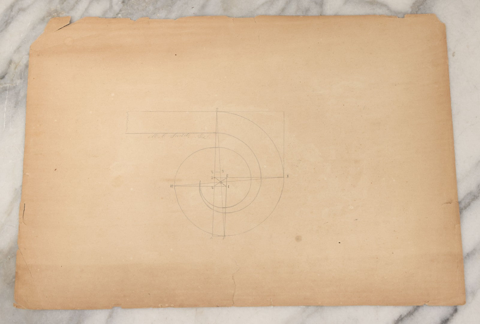 Lot 101 - Antique Unframed Pencil Sketch Illustration On Paper Of Fort Conanicut, Revolutionary Fort, Newport, Rhode Island, Circa 1820s