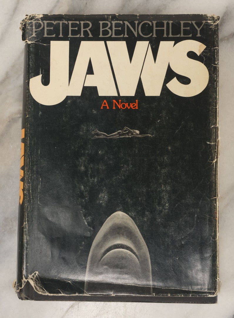 Lot 106 - "Jaws" Vintage Novel By Peter Benchley, Early Book Club Edition, Doubleday & Company, Inc., Publisher, Garden City, New York, 1974