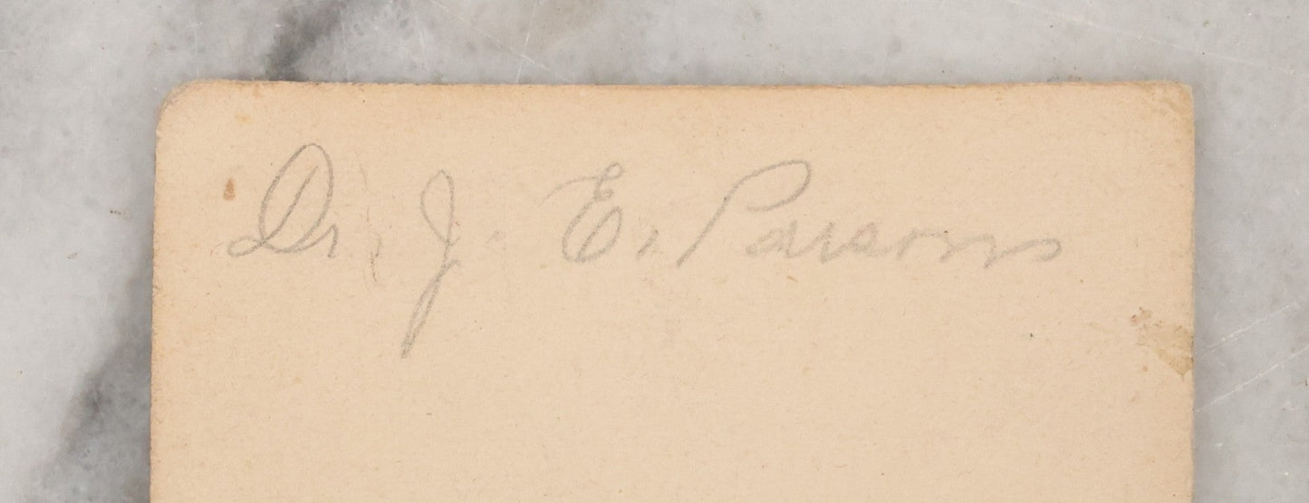 Lot 001 - Antique Carte De Visite C.D.V. Spirit Photograph Taken By William Mumler Of Dr. J.E. Parsons, With Faint Spirit Of Woman Embracing Subject, Back Marked "Specialty By Mumler. 170 West Springfield St., Boston, Mass" Note Foxing, Wear, Markings