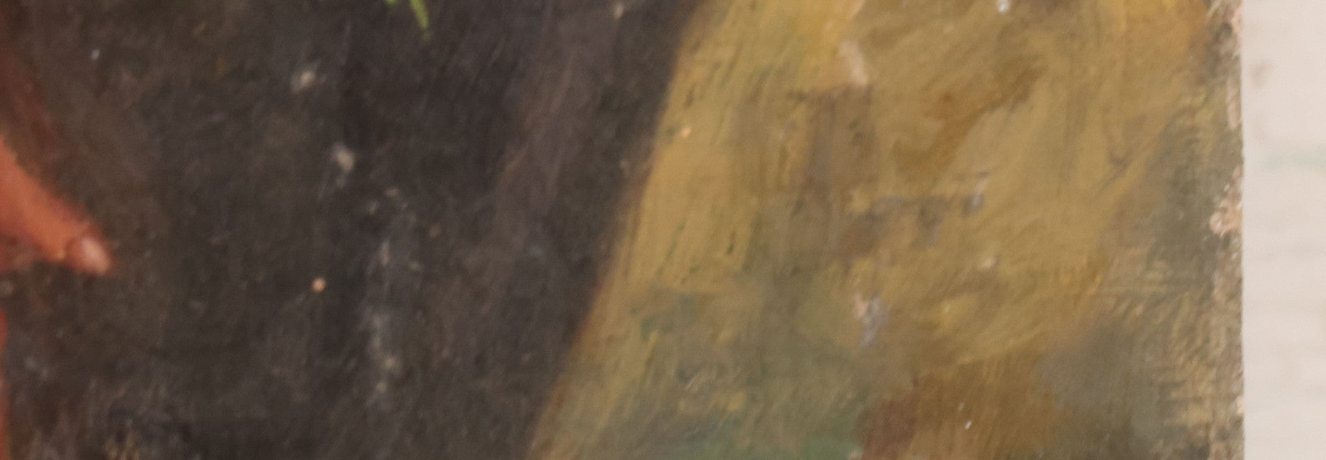 Lot 005 - Vintage Oil On Canvas Painting Of Ethereal Nude Woman Sitting Among Trees And Foliage In The Forest, Note Wear And Tear, 16-1/8" x 23"