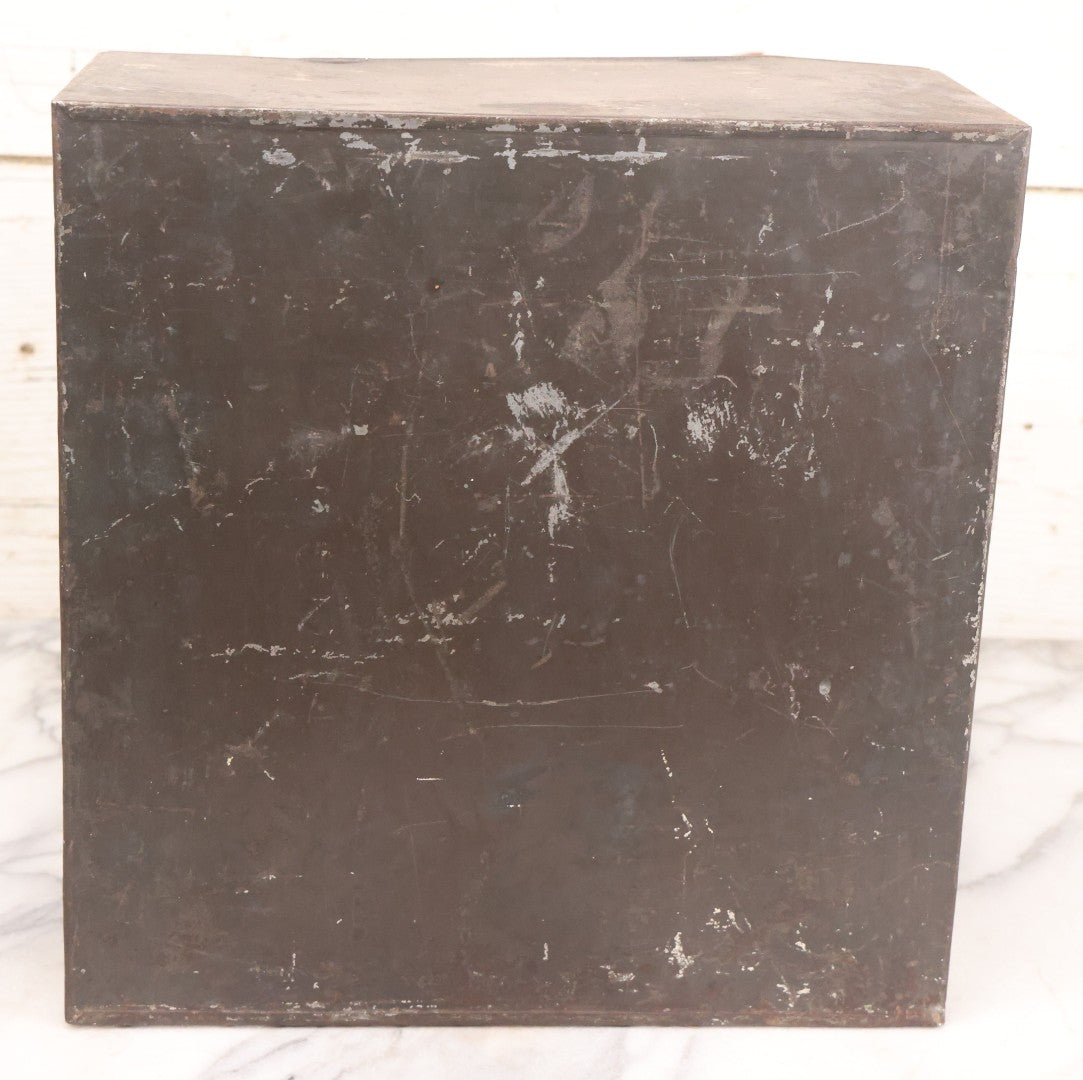 Lot 008 - Antique Hand Painted Mocha Coffee Store Tin With Victorian Woman Cameo Portrait, Painted Lettering, Porcelain Knob