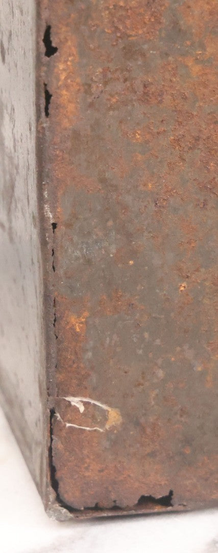 Lot 008 - Antique Hand Painted Mocha Coffee Store Tin With Victorian Woman Cameo Portrait, Painted Lettering, Porcelain Knob