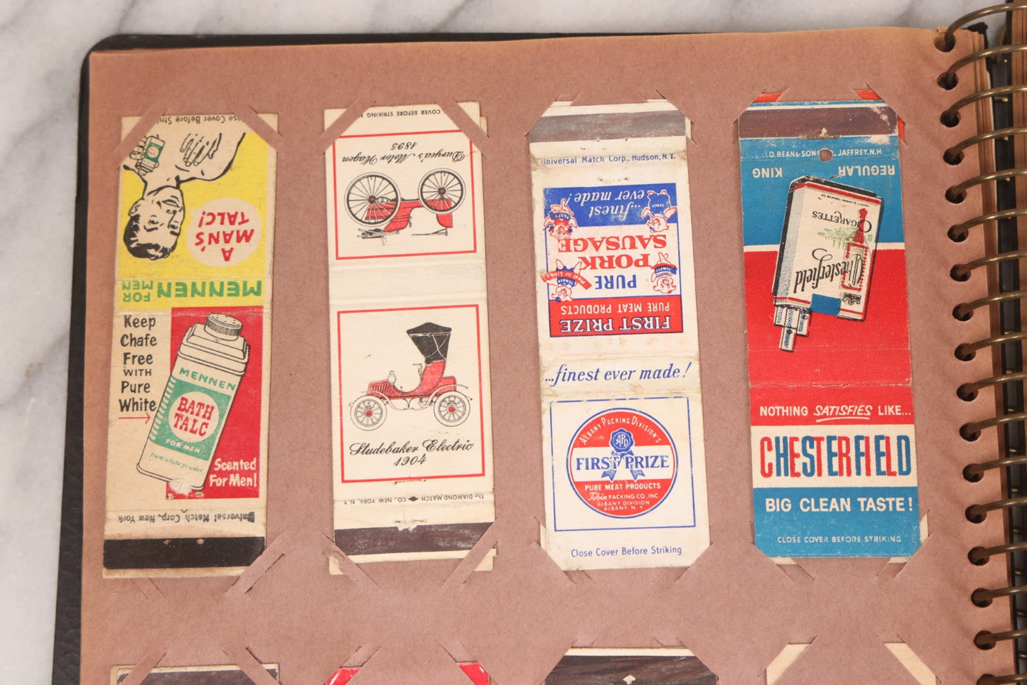 Lot 009 - Vintage Matchbook Cover Collection In "Twin Slit" Album With 100+ Match Book Covers Including Cocoanut Grove Nightclub, Location Of Deadly Fire In Boston, Red Devil Restaurant, New York, Many Others Clubs And Restaurants, Pinups, And More