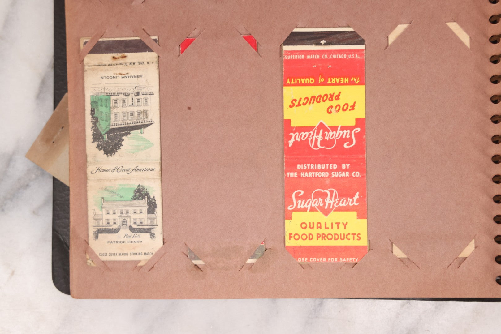 Lot 009 - Vintage Matchbook Cover Collection In "Twin Slit" Album With 100+ Match Book Covers Including Cocoanut Grove Nightclub, Location Of Deadly Fire In Boston, Red Devil Restaurant, New York, Many Others Clubs And Restaurants, Pinups, And More