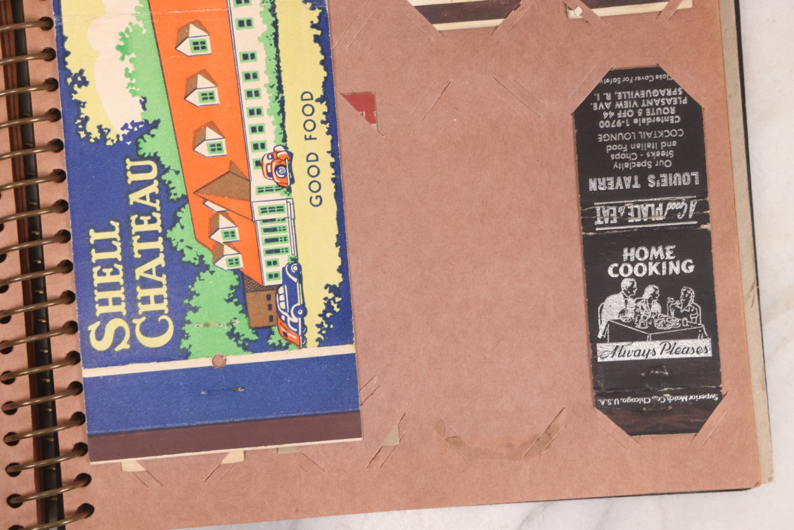 Lot 009 - Vintage Matchbook Cover Collection In "Twin Slit" Album With 100+ Match Book Covers Including Cocoanut Grove Nightclub, Location Of Deadly Fire In Boston, Red Devil Restaurant, New York, Many Others Clubs And Restaurants, Pinups, And More