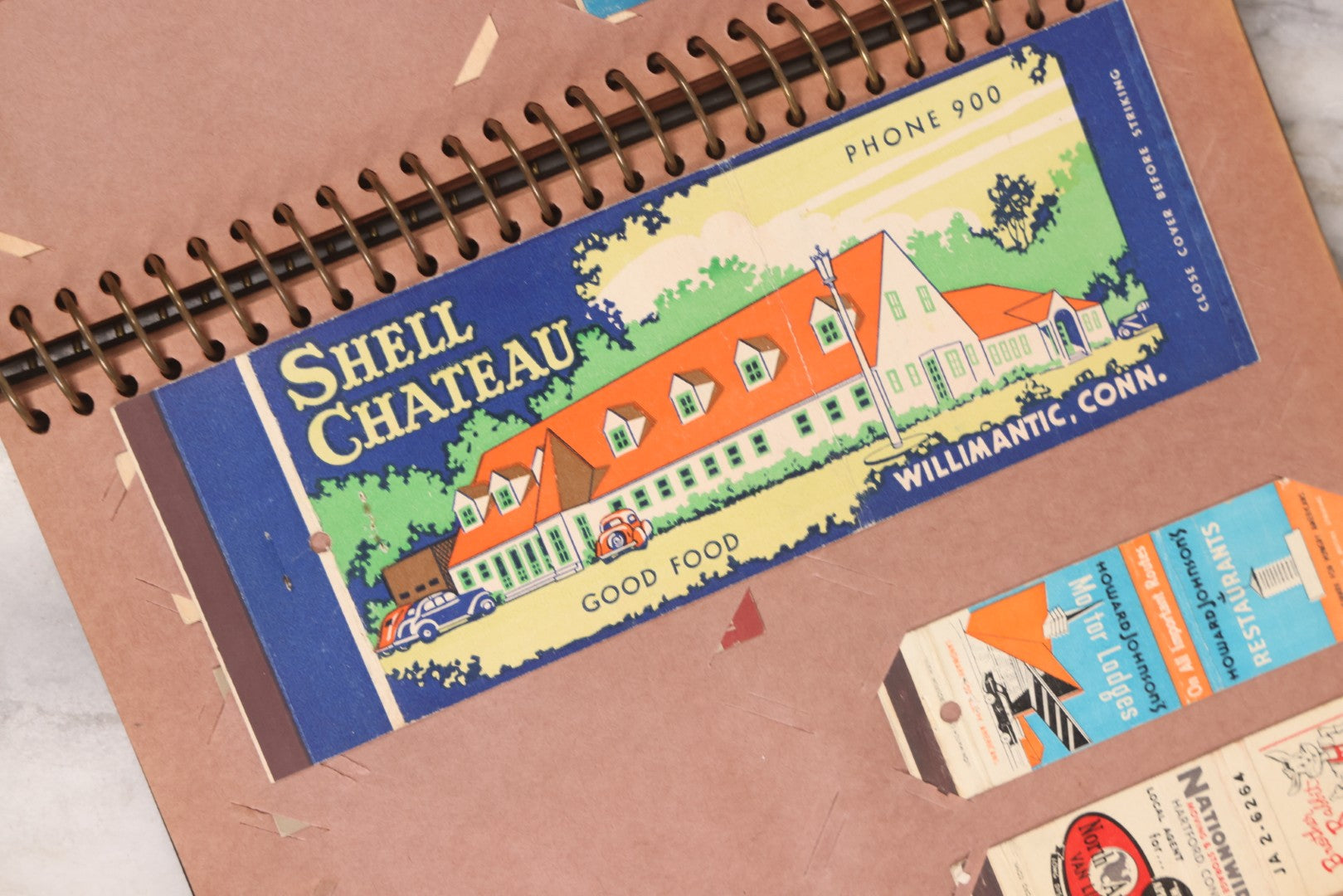 Lot 009 - Vintage Matchbook Cover Collection In "Twin Slit" Album With 100+ Match Book Covers Including Cocoanut Grove Nightclub, Location Of Deadly Fire In Boston, Red Devil Restaurant, New York, Many Others Clubs And Restaurants, Pinups, And More