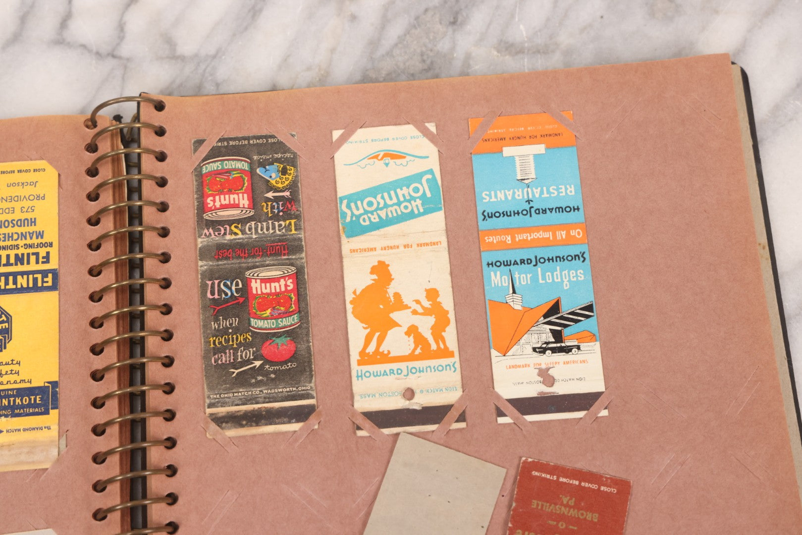 Lot 009 - Vintage Matchbook Cover Collection In "Twin Slit" Album With 100+ Match Book Covers Including Cocoanut Grove Nightclub, Location Of Deadly Fire In Boston, Red Devil Restaurant, New York, Many Others Clubs And Restaurants, Pinups, And More