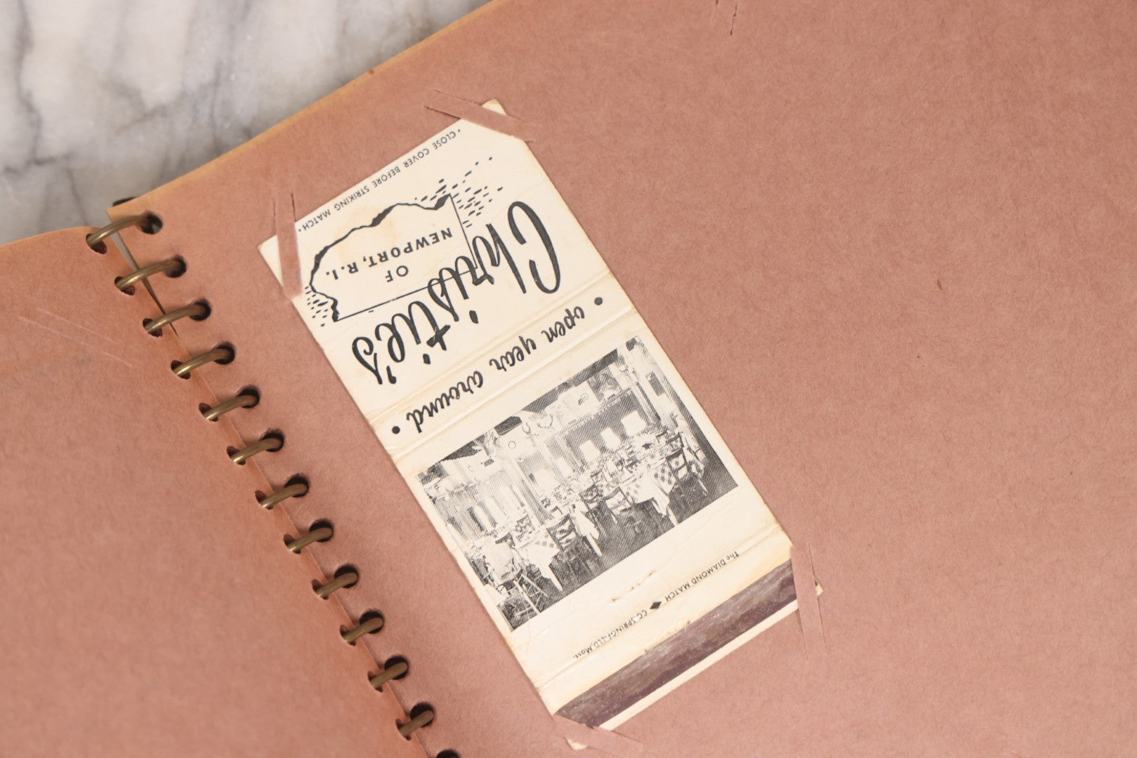 Lot 009 - Vintage Matchbook Cover Collection In "Twin Slit" Album With 100+ Match Book Covers Including Cocoanut Grove Nightclub, Location Of Deadly Fire In Boston, Red Devil Restaurant, New York, Many Others Clubs And Restaurants, Pinups, And More