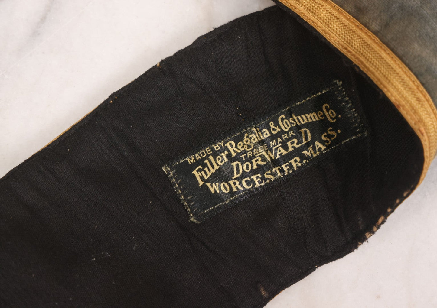 Lot 012 - Grouping Of Three Antique Blue Knights Of Pythias Fraternal Sash Collars With Blue Coloring, Yellow Trim, Star Design, Manufactured By Fuller Regalia & Costume Co., Dorward Trademark, Worcester, Massachusetts