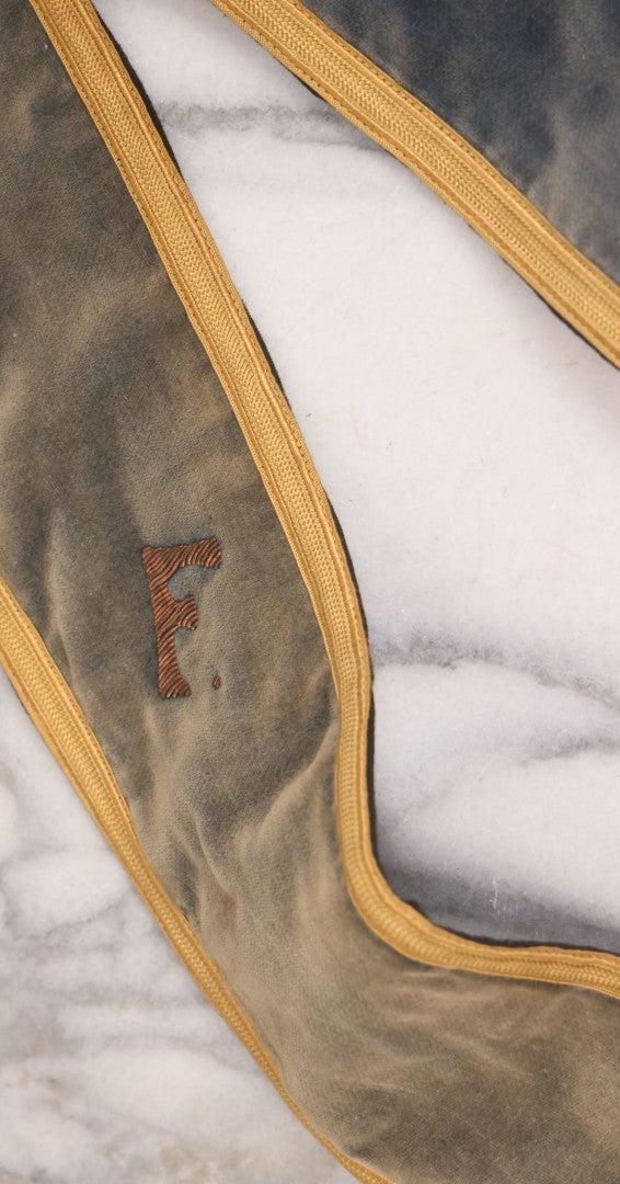 Lot 012 - Grouping Of Three Antique Blue Knights Of Pythias Fraternal Sash Collars With Blue Coloring, Yellow Trim, Star Design, Manufactured By Fuller Regalia & Costume Co., Dorward Trademark, Worcester, Massachusetts