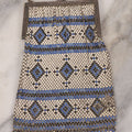 Lot 016 - Antique Enameled Metal Mesh Flapper Purse With Blue, Black, And White Coloring, Geometric Pattern, Manufactured By Whiting And Davis Co., Circa 1920s