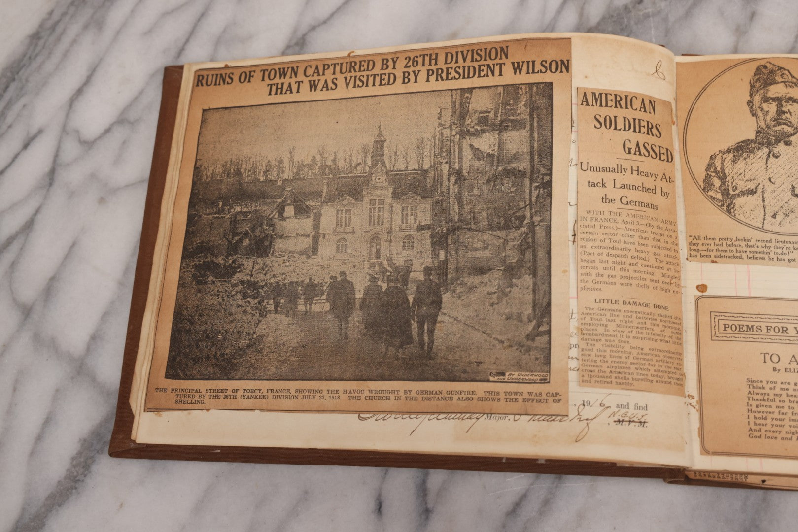 Lot 020 - Antique World War One Newspaper Clipping Scrapbook Album Documenting The End Of The War, 1918 And 1919