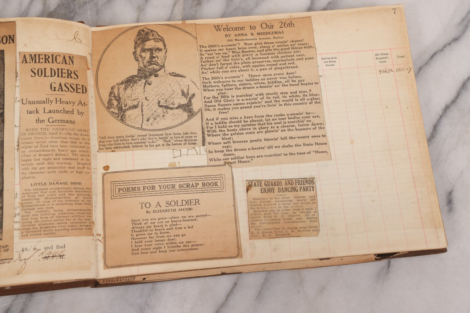 Lot 020 - Antique World War One Newspaper Clipping Scrapbook Album Documenting The End Of The War, 1918 And 1919
